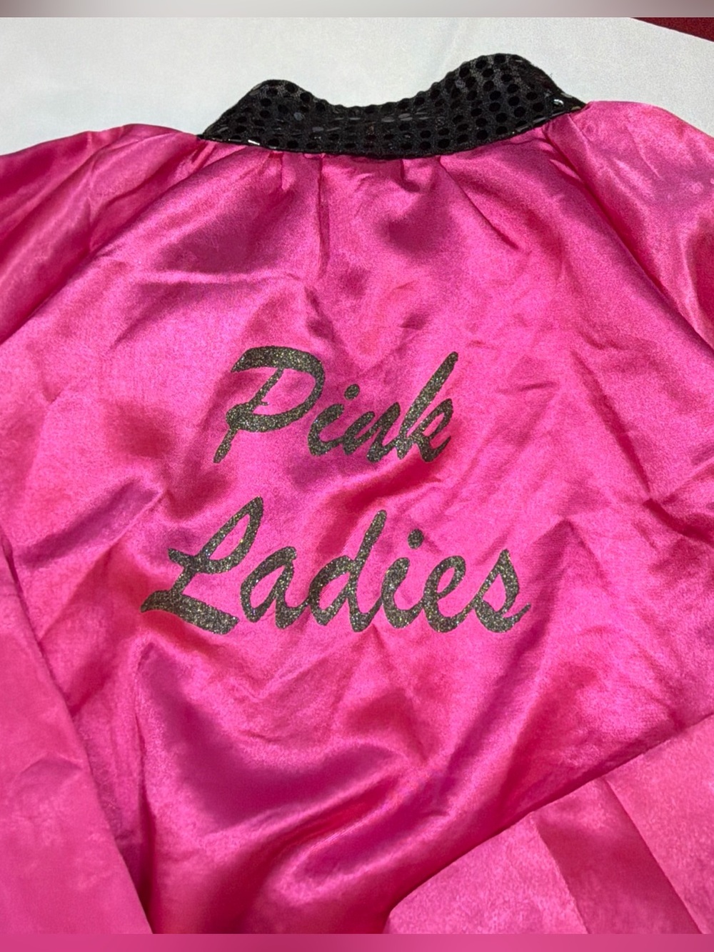 Pink Ladies GREASE Satin Zip JACKET Black 50s Sandy Rizzo Frenchie Women’s M L